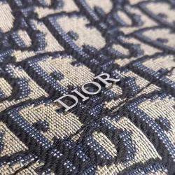 Pre Owned Dior Homme Oblique Beige/Navy Blue Canvas Saddle Tote and Shoulder Bag 1ADSH175YKS