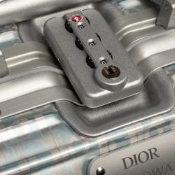 Pre Owned Dior x Rimowa Blue/Grey Oblique Print Aluminium Personal Case
