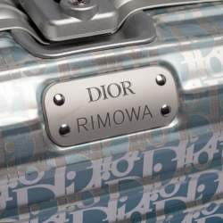 Pre Owned Dior x Rimowa Blue/Grey Oblique Print Aluminium Personal Case