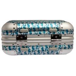 Pre Owned Dior x Rimowa Blue/Grey Oblique Print Aluminium Personal Case
