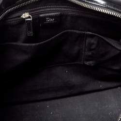 Dior Homme Black Stripped Glossy Leather Document Briefcase 