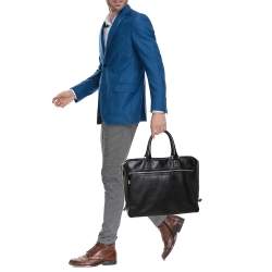 Dior Homme Black Oblique Coated Canvas Document Briefcase