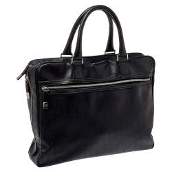 Dior Homme Black Oblique Coated Canvas Document Briefcase