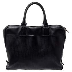 Dior Homme Black Oblique Coated Canvas Document Briefcase