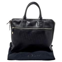 Dior Homme Black Oblique Coated Canvas Document Briefcase