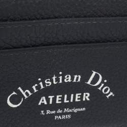 Pre Owned Dior Blue Leather Card Holder