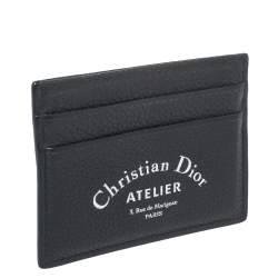 Pre Owned Dior Blue Leather Card Holder