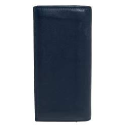 Pre Owned Dior Blue Leather Long Wallet