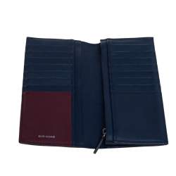 Pre Owned Dior Blue Leather Long Wallet