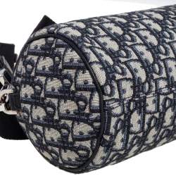 Pre Owned Dior Beige/Black Oblique Jacquard Roller Messenger Bag