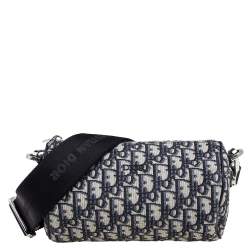 Dior - Mini Roller Bag with Strap Beige and Black Dior Oblique Jacquard and Black Grained Calfskin - Men