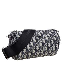 Pre Owned Dior Beige/Black Oblique Jacquard Roller Messenger Bag