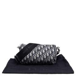 Pre Owned Dior Beige/Black Oblique Jacquard Roller Messenger Bag