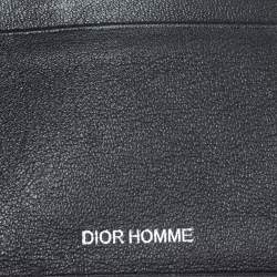 Pre Owned Dior Homme Black Leather Signature Bifold Wallet