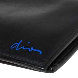 Pre Owned Dior Homme Black Leather Signature Bifold Wallet