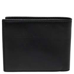Pre Owned Dior Homme Black Leather Signature Bifold Wallet