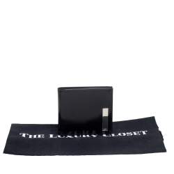Dior Black Glossy Leather Bifold Wallet