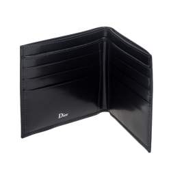 Dior Black Glossy Leather Bifold Wallet
