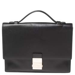 Dior Black Leather Small Briefcase