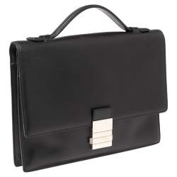 Dior Black Leather Small Briefcase