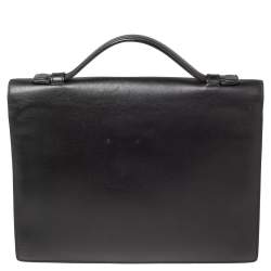 Dior Black Leather Small Briefcase