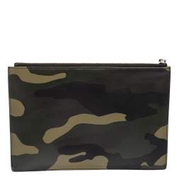 Dior Homme By Kris Van Camouflage Leather Zip Pouch