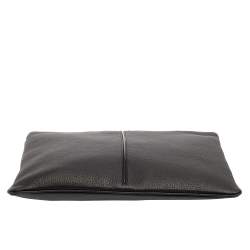 Dior Black Grained Leather Top Zip Slim Clutch