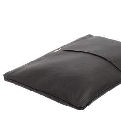 Dior Black Grained Leather Top Zip Slim Clutch