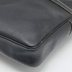 Dior Black Honeycomb Coated Canvas and Leather Vintage Briefcase 