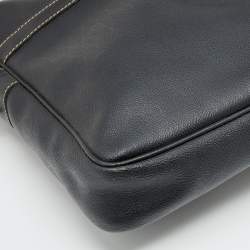 Dior Black Honeycomb Coated Canvas and Leather Vintage Briefcase 