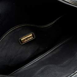 Dior Black Honeycomb Coated Canvas and Leather Vintage Briefcase 
