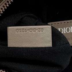 Pre Owned Dior Grey Perforated Oblique Leather Saddle Body Bag