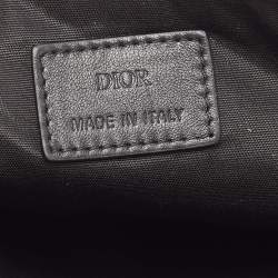 Dior Blue/Black Oblique Print Nylon Zip Pouch