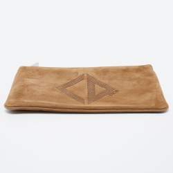 Dior Tan Nubuck Zip Pouch