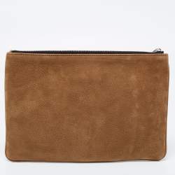 Dior Tan Nubuck Zip Pouch