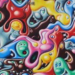 Dior X Kenny Scharf Multicolor Nylon and Leather Zip Pouch