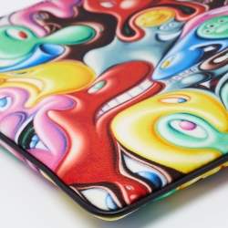 Dior X Kenny Scharf Multicolor Nylon and Leather Zip Pouch