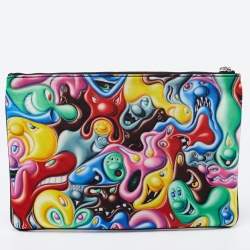 Dior X Kenny Scharf Multicolor Nylon and Leather Zip Pouch