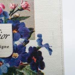 Dior White Floral Print Canvas 30 Avenue Montaigne Zip Pouch