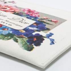 Dior White Floral Print Canvas 30 Avenue Montaigne Zip Pouch