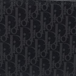 Pre Owned Dior Homme Black Oblique Coated Canvas Bifold Compact Wallet