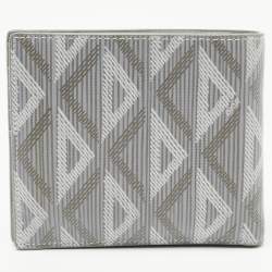 Dior Grey CD Diamond Coated Canvas Bifold Compact Wallet 