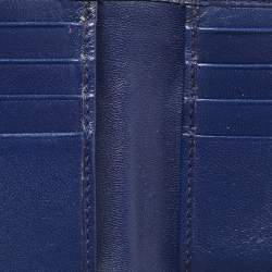 Dior Navy Blue Watersnake Leather Metal Edge Bifold Wallet 