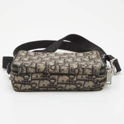 Dior Blue/Beige Oblique Jacquard Canvas Crossbody Pouch