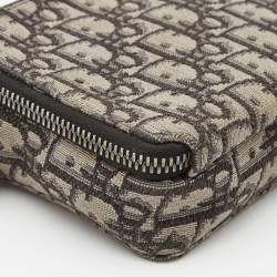 Dior Blue/Beige Oblique Jacquard Canvas Crossbody Pouch