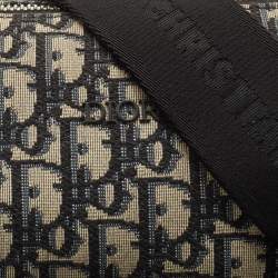 Dior Navy Blue/Black Oblique Canvas Roller Messenger Bag