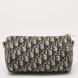 Dior Navy Blue/Black Oblique Canvas Roller Messenger Bag