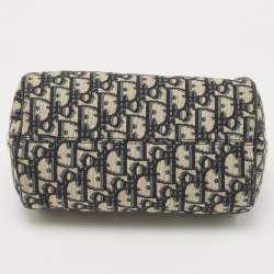 Dior Navy Blue/Black Oblique Canvas Roller Messenger Bag