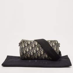 Dior Navy Blue/Black Oblique Canvas Roller Messenger Bag