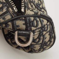 Dior Navy Blue/Black Oblique Canvas Roller Messenger Bag